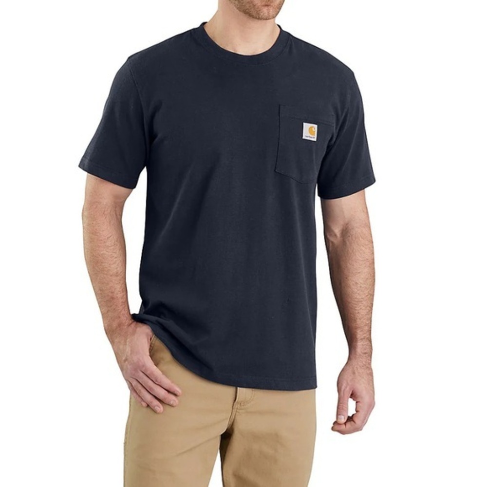 Carhartt Men's navy blue loose fit Pocket T-Shirt
